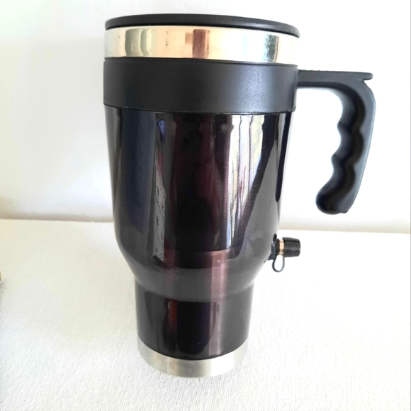 Plug- in Mug Coffee Auto Heat Powered by Cigarette Lighter Cool Touch Shell New - Picture 2 of 7